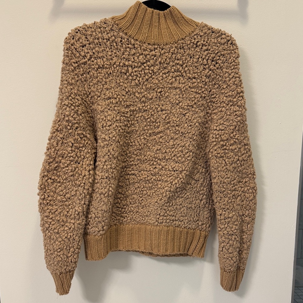 Express Textured Tan Turtleneck Sweater